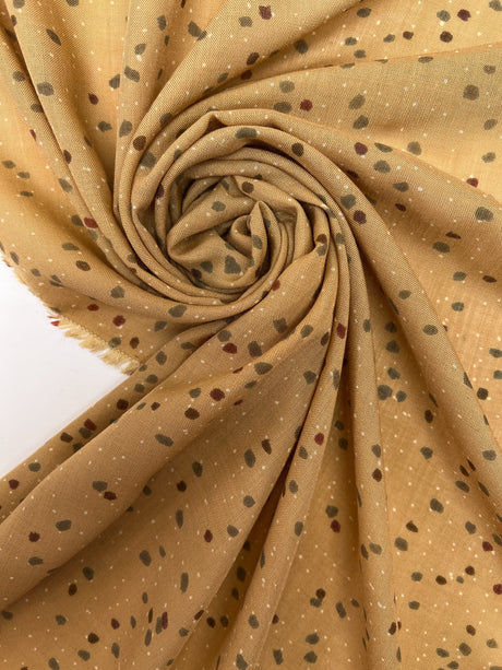 Acrylic Woven Printed Brown Beige Fabric