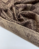 Printed Wool Fabric Brown Beige