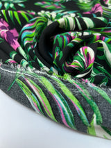 Viscose Crepe Floral Print Green Black