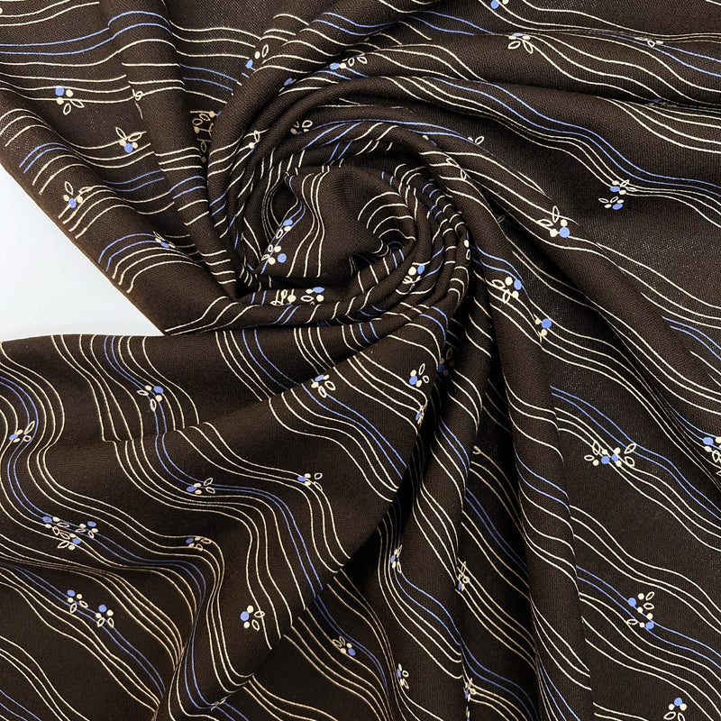 Printed Wool Striped Dress Fabric