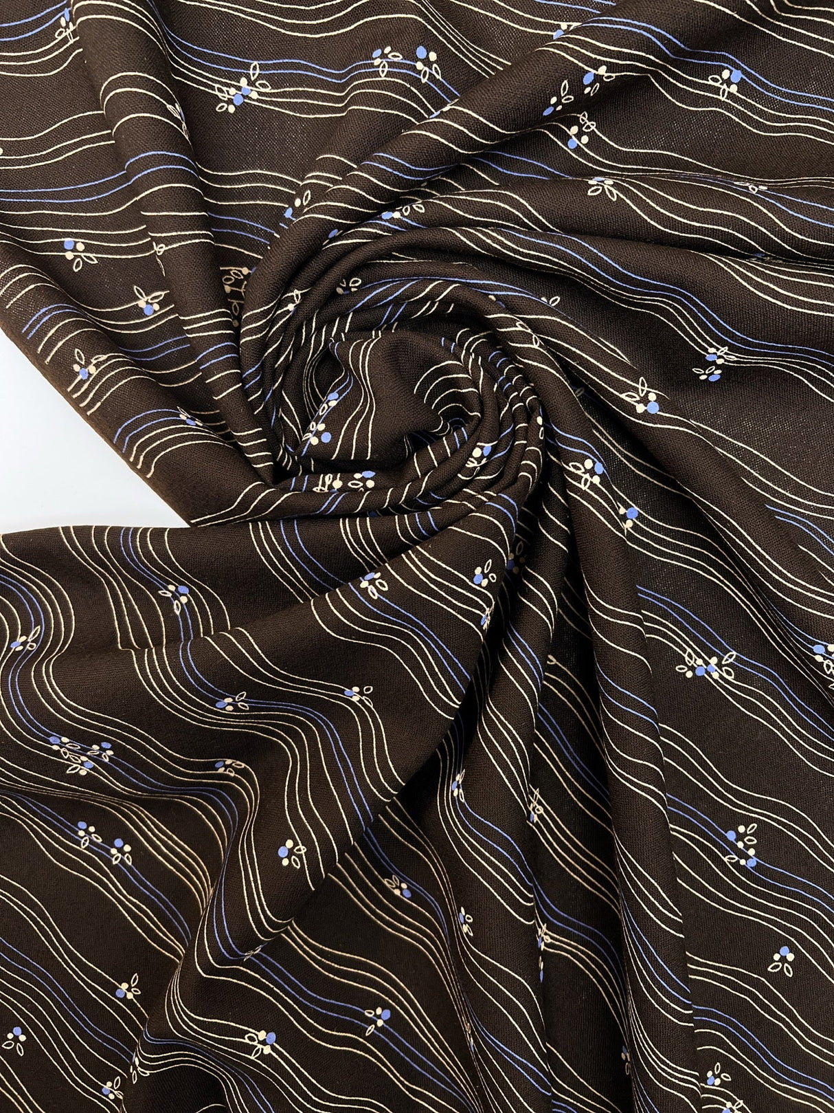 Printed Wool Striped Dress Fabric