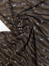 Printed Wool Striped Dress Fabric