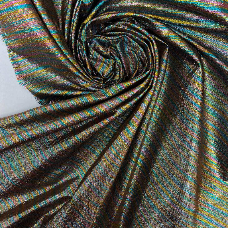 Lurex Polyamide Woven Stripe Fabric