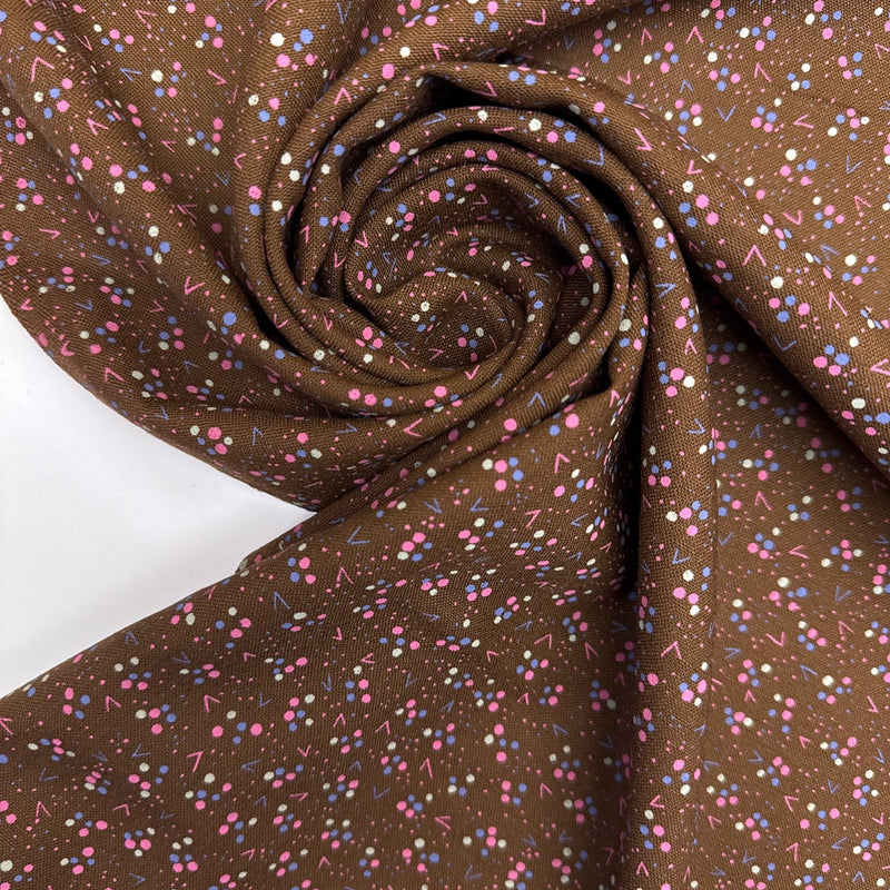 Virgin Wool Printed Geometric Fabric