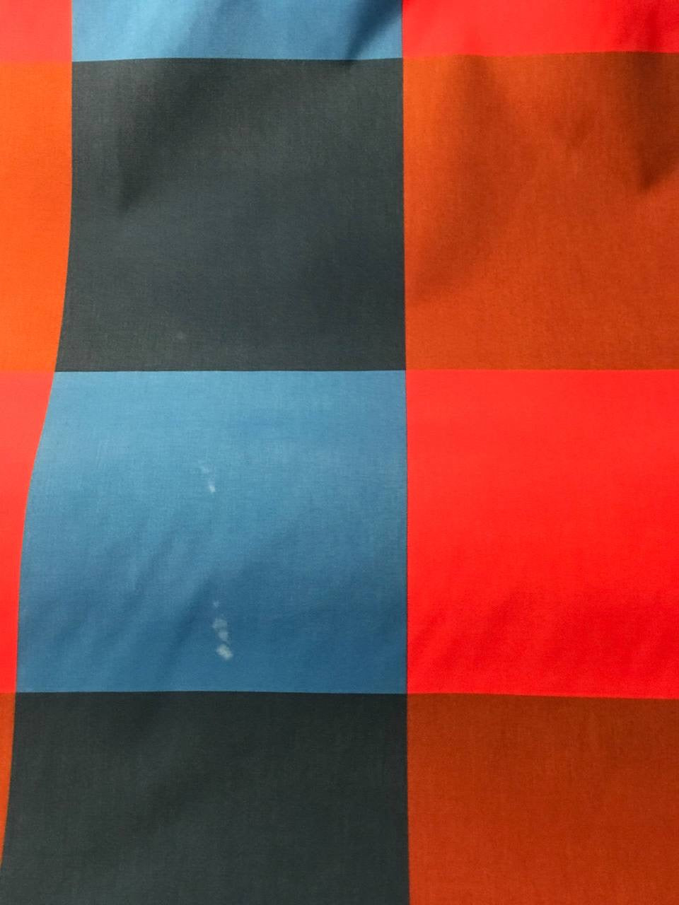 Polyamide Checked Fabric Red Brown Blue