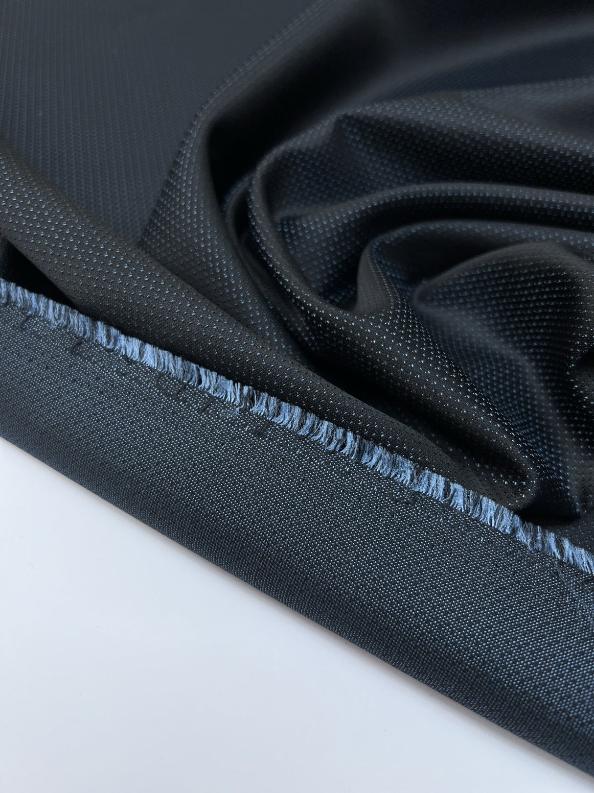 Jacquard Wool Fabric Blue Black