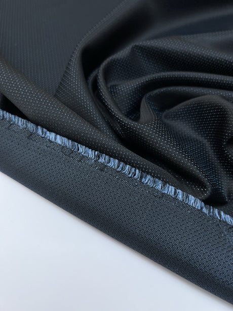 Jacquard Wool Fabric Blue Black