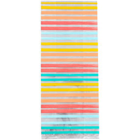 Wilton Yellow, Orange, Red and Blue Striped Treat Bags and Ties, 20-Count
