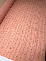 Virgin Wool Printed Orange Striped Fabric