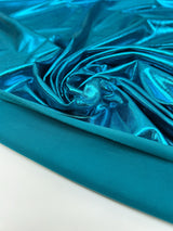 Blue Polyamide Elastane Knitted Fabric
