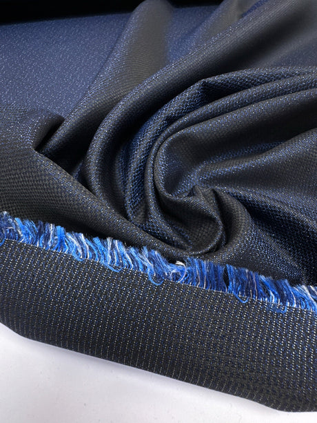 Wool Changeant Fabric Blue Black