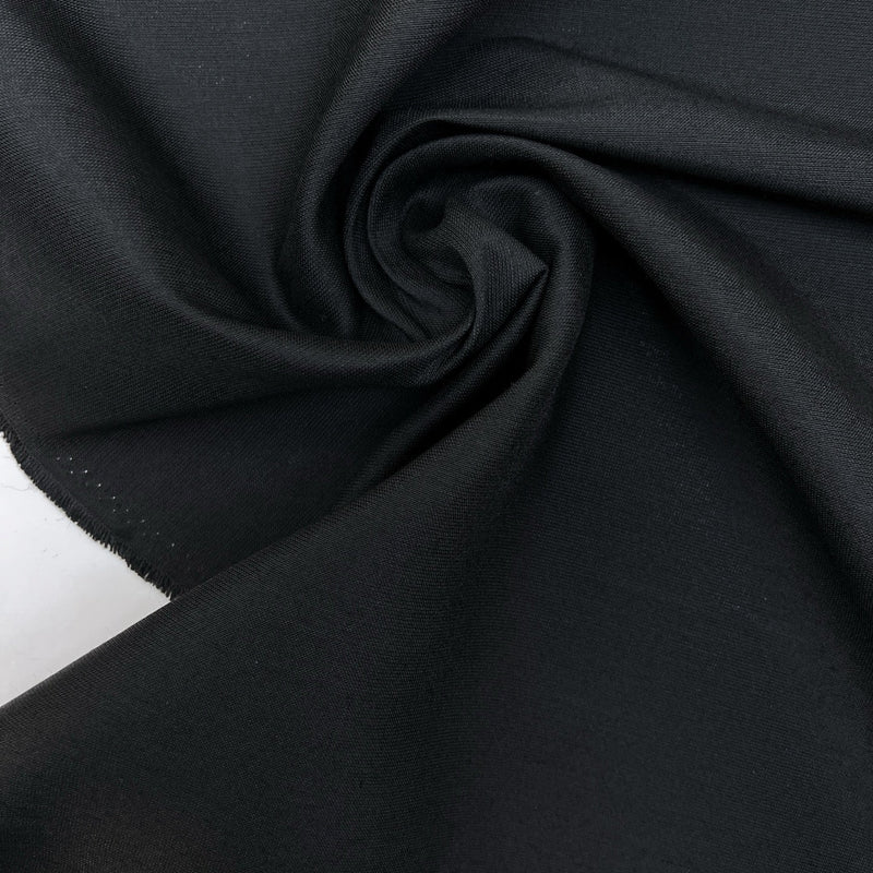 Black Cotton Polyamide Casual Fabric