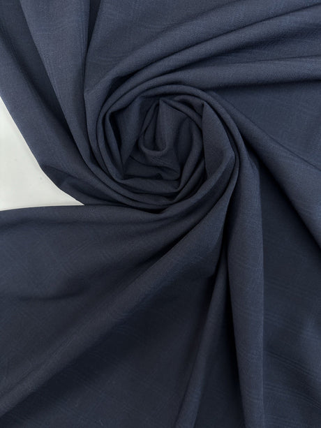 Checked Blue and Black Twill Suit Fabric