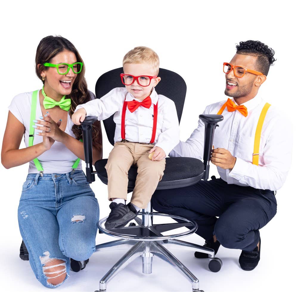 Neon Suspender, Bowtie Accessory Set - Adults