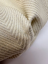 Polyamide Lurex Beige Herringbone Tweed Fabric