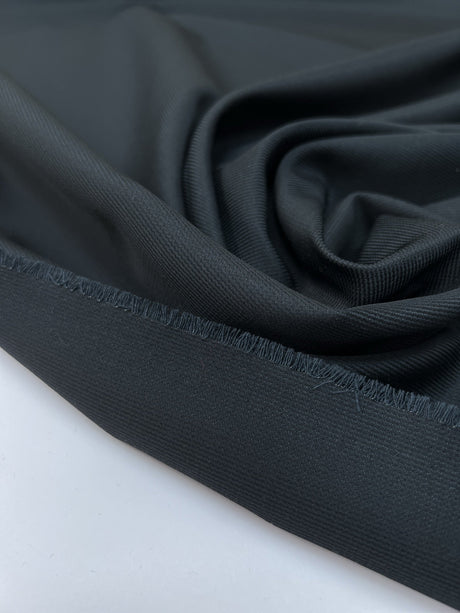 Wool Jacquard Suiting Blue Black Striped