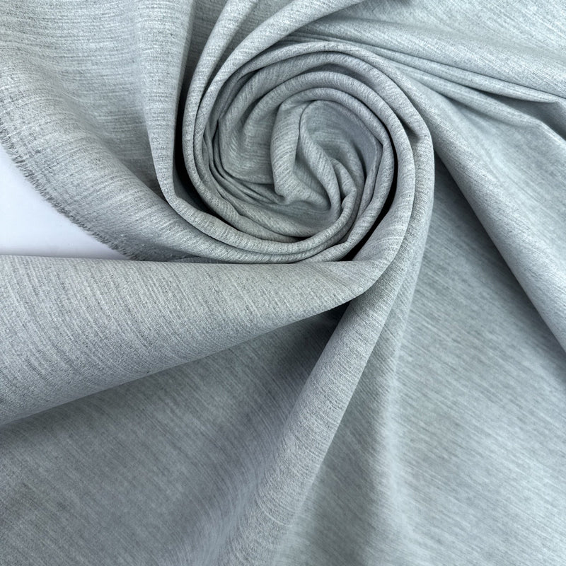 Cotton Blend Woven Melange Gray Stretch Fabric