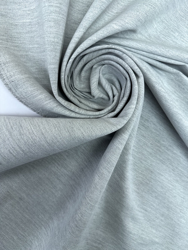 Cotton Blend Woven Melange Gray Stretch Fabric