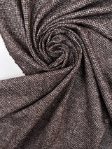 Wool Cotton Knitted Houndstooth Gray-Brown