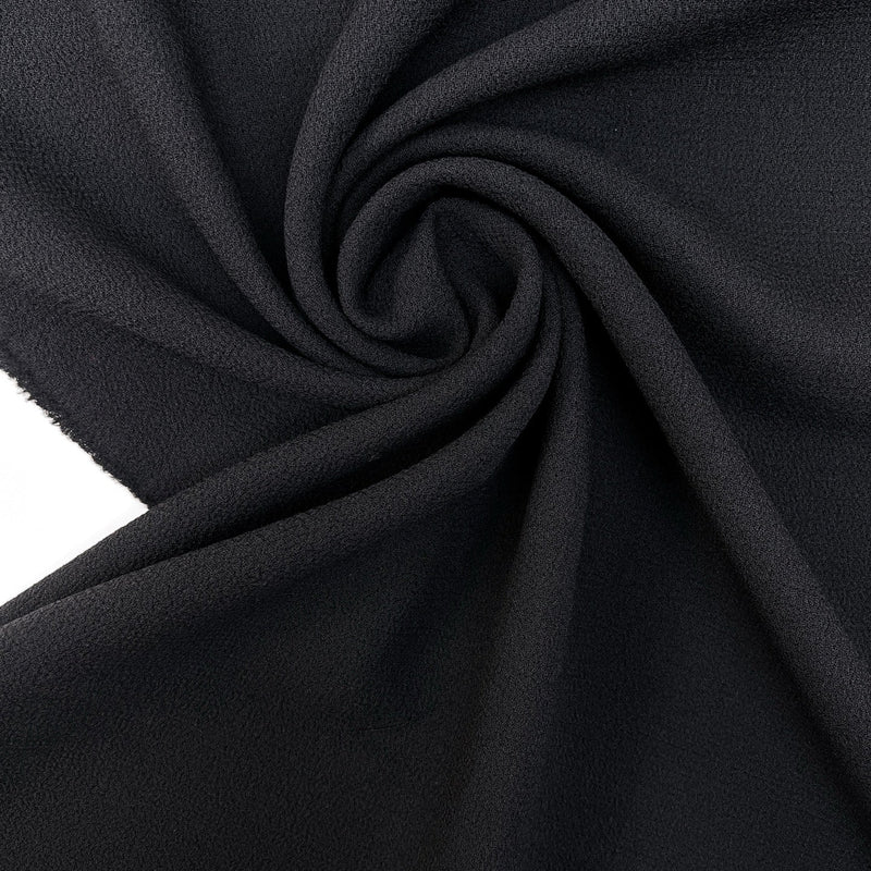 Wool Bonded Crepe Black