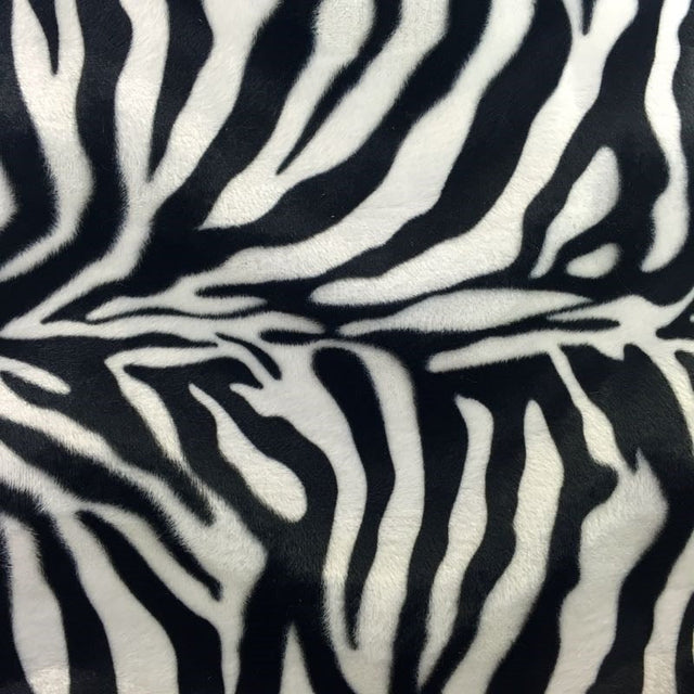 Faux Fur Fabric Big Zebra Print Velboa