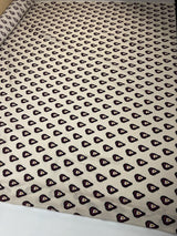 Viscose Crepe Printed Purple Beige Fabric