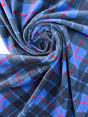 Polyamide Velour Checked Blue