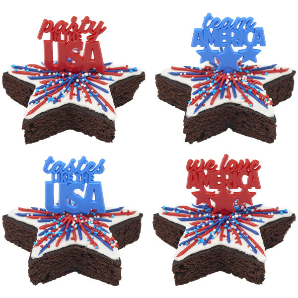 Team Americal USA (Party in the, We love, Team, Tastes like.. the USA) - 12 count cupcake and cake toppers