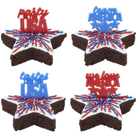 Team Americal USA (Party in the, We love, Team, Tastes like.. the USA) - 12 count cupcake and cake toppers