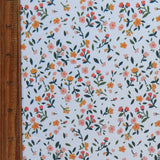 Poly Spandex Swimsuit Fabric Dainty Floral on White