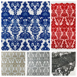 Damask Embroidered Lace Fabric - Damask Embroidered Lace, 54" Width (1 Yard)