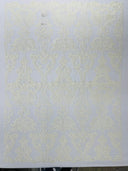 Damask Embroidered Lace Fabric - Damask Embroidered Lace, 54" Width (1 Yard)