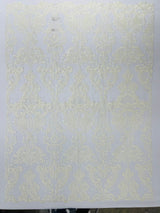 Damask Embroidered Lace Fabric - Damask Embroidered Lace, 54" Width (1 Yard)