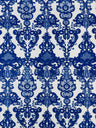 Damask Embroidered Lace Fabric - Damask Embroidered Lace, 54" Width (1 Yard)