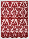 Damask Embroidered Lace Fabric - Damask Embroidered Lace, 54" Width (1 Yard)