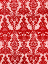 Damask Embroidered Lace Fabric - Damask Embroidered Lace, 54" Width (1 Yard)