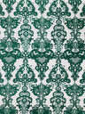 Damask Embroidered Lace Fabric - Damask Embroidered Lace, 54" Width (1 Yard)
