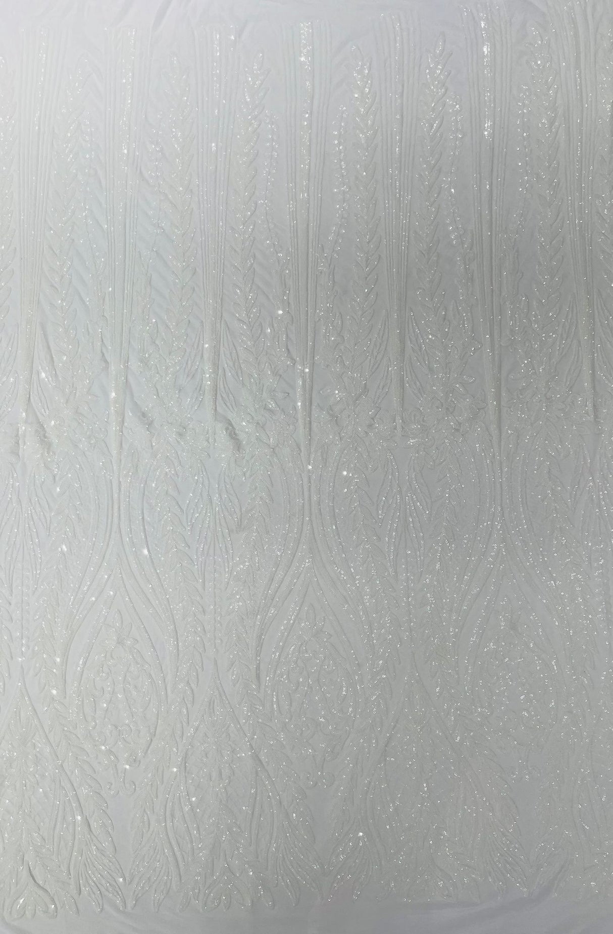 Damask Sequin Fabric - Damask Sequin Mesh, 54" Width (1 Yard)