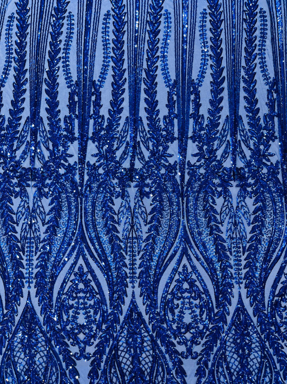 Damask Sequin Fabric - Damask Sequin Mesh, 54" Width (1 Yard)