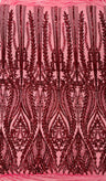 Damask Sequin Fabric - Damask Sequin Mesh, 54" Width (1 Yard)
