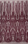 Damask Sequin Fabric - Damask Sequin Mesh, 54" Width (1 Yard)