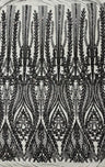 Damask Sequin Fabric - Damask Sequin Mesh, 54" Width (1 Yard)