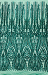 Damask Sequin Fabric - Damask Sequin Mesh, 54" Width (1 Yard)
