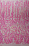 Damask Sequin Fabric - Damask Sequin Mesh, 54" Width (1 Yard)