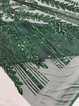 Damask Sequin Fabric - Damask Sequin Mesh, 54" Width (1 Yard)