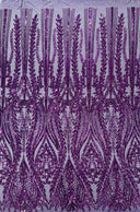 Damask Sequin Fabric - Damask Sequin Mesh, 54" Width (1 Yard)