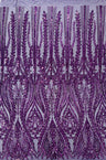 Damask Sequin Fabric - Damask Sequin Mesh, 54" Width (1 Yard)