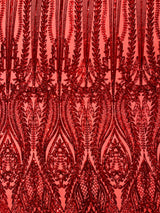 Damask Sequin Fabric - Damask Sequin Mesh, 54" Width (1 Yard)
