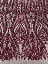 Damask Sequin Fabric - Damask Sequin Mesh, 54" Width (1 Yard)