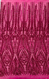Damask Sequin Fabric - Damask Sequin Mesh, 54" Width (1 Yard)